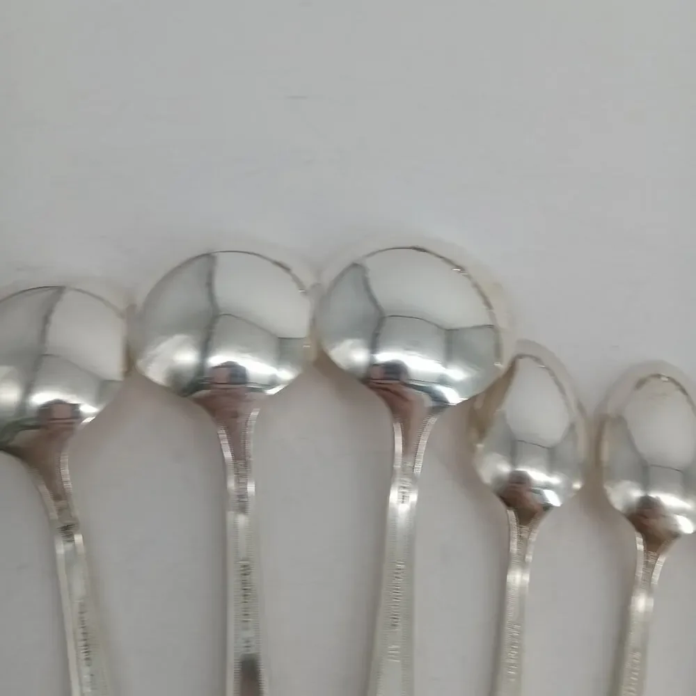 8X SS ROGERS Extra Plate SilverPlate CHALFONTE Soup Spoons Demitasse Flatware